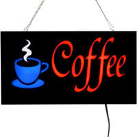 Choice 19" x 10" LED Solid Rectangular Coffee Sign with Two Display Modes