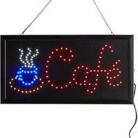Choice 19 inch x 10 inch LED Rectangular Cafe Sign with Two Display Modes