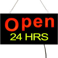 Choice 19" x 10" LED Solid Rectangular Open 24 Hours Sign with Two Display Modes