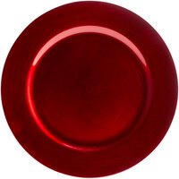 Tabletop Classics by Walco TR-6620 13 inch Red Metallic Round Plastic Charger Plate