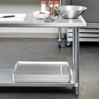 Regency 30 inch x 84 inch 18-Gauge 304 Stainless Steel Commercial Work Table with Galvanized Legs and Undershelf