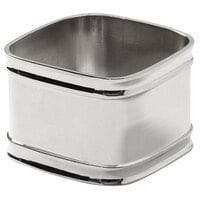 American Metalcraft NRS12 1 5/8 inch Square Stainless Steel Napkin Ring - 12/Set