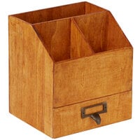 American Metalcraft PWC8 6 5/8" x 6 1/2" x 7 1/4" Natural Poplar Wood Coffee Caddy