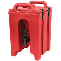Cambro 100LCD158 Camtainers® 1.5 Gallon Hot Red Insulated Beverage Dispenser