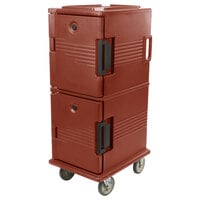 Cambro UPC800402 Ultra Camcarts® Brick Red Insulated Food Pan Carrier - Holds 12 Pans