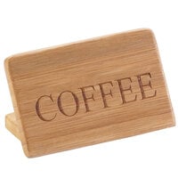 Cal-Mil 606-1 3 inch x 2 inch Bamboo Coffee Beverage Sign