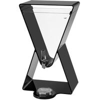 Rosseto LD185 Lucid 3 Gallon Black Acrylic Prism Beverage Dispenser with Drip Tray