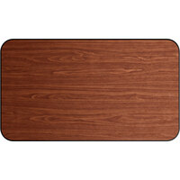 Lancaster Table & Seating 24 inch x 42 inch Laminated Rectangular Table Top Reversible Walnut / Oak