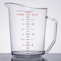 Cambro 100MCCW135 Camwear 1 Qt. Clear Polycarbonate Measuring Cup