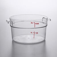 Cambro 2 Qt. Clear Round Polycarbonate Food Storage Container