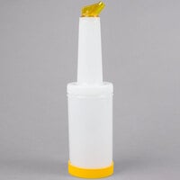 Carlisle PS601N04 Store 'N Pour 1 Qt. White Container with Yellow Spout and Cap