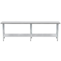 Advance Tabco GLG-369 36" x 108" 14 Gauge Stainless Steel Work Table with Galvanized Undershelf