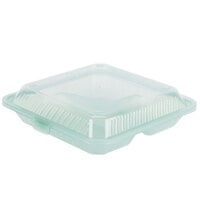GET EC-12 9 inch x 9 inch x 2 3/4 inch Jade Green Customizable 3-Compartment Reusable Eco-Takeouts Container - 12/Case