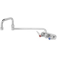 T&S B-1136 Wall Mounted Workboard Faucet with 4 inch Centers - 18 inch Double Jointed Swing Nozzle
