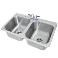 Advance Tabco DI-2-1410 2 Compartment Drop-In Sink - 14 inch x 16 inch x 10 inch Bowls