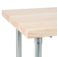 Advance Tabco TH2G-247 Wood Top Work Table with Galvanized Base - 24 inch x 84 inch
