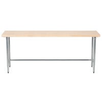 Advance Tabco TH2G-247 Wood Top Work Table with Galvanized Base - 24" x 84"