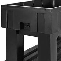 IRP Black Texas Icer 3101509 Insulated Ice Bin / Merchandiser with Shelf and Drain 48 inch x 24 inch 140 Qt.