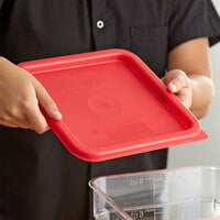 Cambro Winter Rose Square Polyethylene Lid for 6 Qt. and 8 Qt. Food Storage Containers SFC6451
