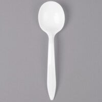 Dart SU6BW Medium Weight White Plastic Soup Spoon - 1000/Case