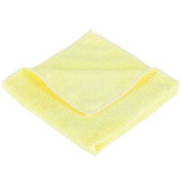 Unger ME40J SmartColor MicroWipe 16 inch x 16 inch Yellow UltraLite Microfiber Cleaning Cloth   - 10/Pack