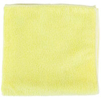 Unger ME40J SmartColor MicroWipe 16" x 16" Yellow UltraLite Microfiber Cleaning Cloth   - 10/Pack
