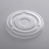 Choice 9, 12, 16, 20, and 24 oz. Clear PET Flat Lid with No Straw Slot - 1000/Case