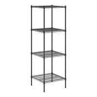 Regency 24 inch x 24 inch NSF Black Epoxy 4-Shelf Kit with 74 inch Posts