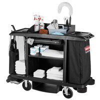 Lakeside 58080 Mobile Housekeeping Cart, (1) Blue Nylon Bag, (1) Door, (1)  18 x 48-in. Fold-Up Platform, (2) Bucket Capacity - Lakeside Foodservice