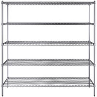 Storage Rack Office Shelves for Home Living Room Kitchen 18 inches x 24 inches NSF Chrome Wire 5 Shelf Kit with 64 inches Posts Restaurant Durable Organizer Garage