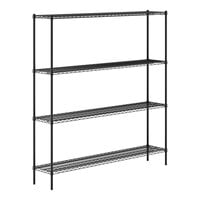 Regency 14" x 72" NSF Black Epoxy 4-Shelf Kit with 74" Posts