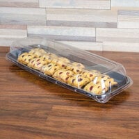 Sabert 5618N Mozaik 17 3/4 inch x 6 3/4 inch Clear Plastic Platter / Catering Tray High Dome Lid   - 25/Case
