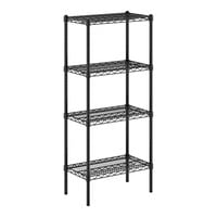 Regency 14" x 24" NSF Black Epoxy 4-Shelf Kit with 54" Posts