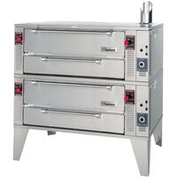 Garland GPD48-2 Natural Gas 63 inch Pyro Double Deck Pizza Oven - 192,000 BTU