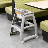 Rubbermaid FG780608PLAT Platinum Restaurant High Chair without Wheels - Assembled