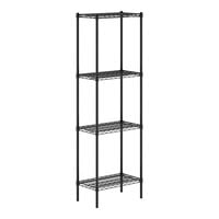 Regency 14" x 24" NSF Black Epoxy 4-Shelf Kit with 74" Posts