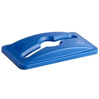 Rubbermaid 1788372 Slim Jim Blue Slim Rectangular Recycling Bin Lid with Mixed Recycle Slot