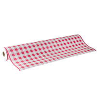 40 inch x 300' Paper Table Cover with Red Gingham Pattern