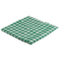 Intedge 52 inch x 52 inch Green Gingham Vinyl Table Cover with Flannel Back