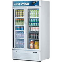 Turbo Air TGM-35SDW-N Super Deluxe Series 40 inch White Two Glass Door Refrigerated Merchandiser