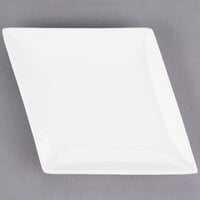 CAC DM-C12 White Diamond 10 1/2" x 6 1/2" Bright White Porcelain Coupe Dinner Plate - 12/Case
