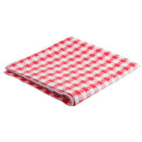 Intedge 52 inch x 52 inch Red Gingham Vinyl Table Cover with Flannel Back