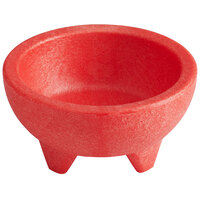 Choice Thermal Plastic 10 oz. Red Molcajete Bowl - 4/Pack