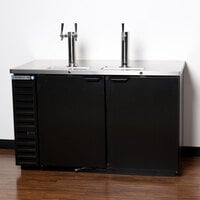 Beverage-Air DD58HC-1-B 1 Single and 1 Double Tap Kegerator Beer Dispenser - Black, (3) 1/2 Keg Capacity