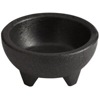 Choice Thermal Plastic 10 oz. Black Molcajete Bowl - 4/Pack