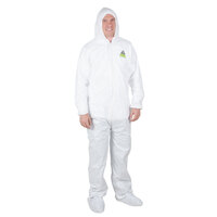 White Disposable Microporous Coveralls with Hood