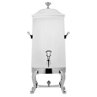Bon Chef 49005C-Bianco Roman 5 Gallon Insulated White Stainless Steel Coffee Chafer Urn with Brass Trim