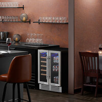 AvaValley WBRC-20-DZ Dual Section Dual Temperature Full Glass Door Commercial Wine Cooler