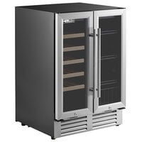 AvaValley WBRC-20-DZ Dual Section Dual Temperature Full Glass Door Wine Refrigerator
