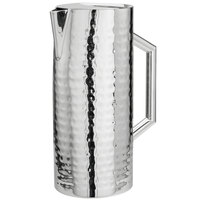 Walco VWPG60 Ironstone 60 oz. Hammered Mirror Finish Stainless Steel Double Wall Insulated Pitcher with Ice Guard